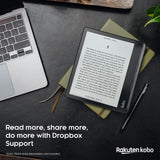 Kobo Sage | eReader | 8β HD Glare Free Touchscreen | Waterproof | Adjustable Brightness and Color Temperature | Blue Light Reduction | Bluetooth | WiFi | 32GB of Storage | Carta E Ink Technology