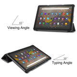 Kindle Fire HD10 (2021) Smartcase / Plain, Black Case - Dteck Brand