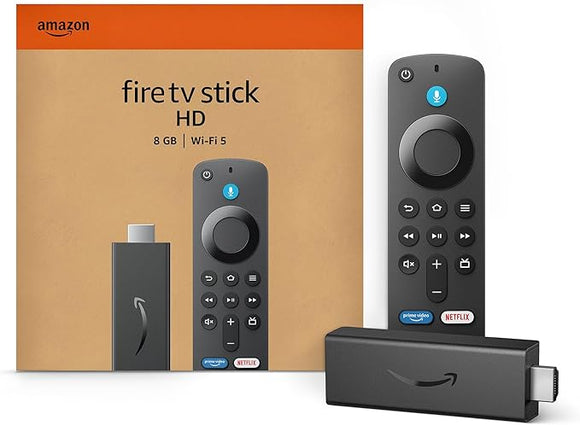 Amazon Fire TV Stick HD 2024 (newest model), free and live TV, Alexa Voice Remote, smart home controls, HD streaming