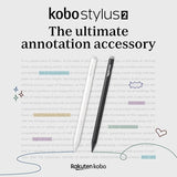 Kobo Stylus 2 | Mark Up, Write Notes and Make Highlights | Rechargeable via USB-C |Compatible with 7" Libra Colour eReader & Kobo Sage eReader (White)