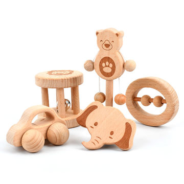 Wooden rattle set 5pcs-Newborn gifts