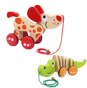 Big puppy/crocodile wooden trolley