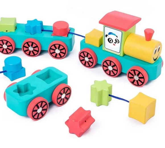 Wooden colorful little train